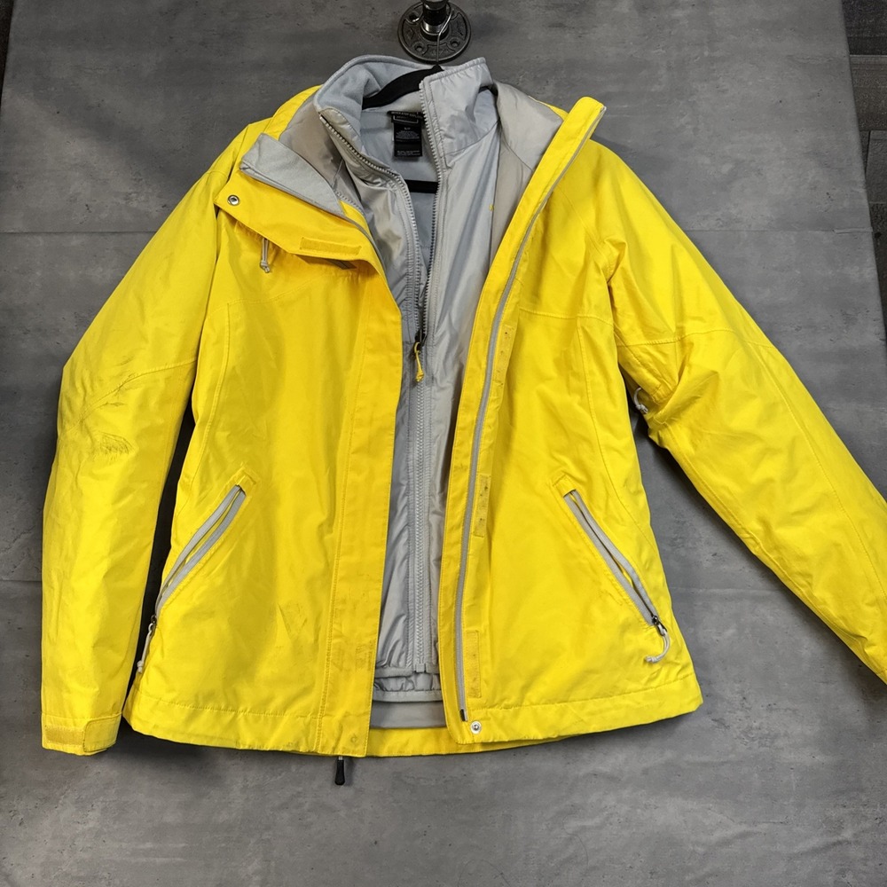 The North Face Triclimate Jacket Womens Yellow Outer Shell Detachable Inner Sm